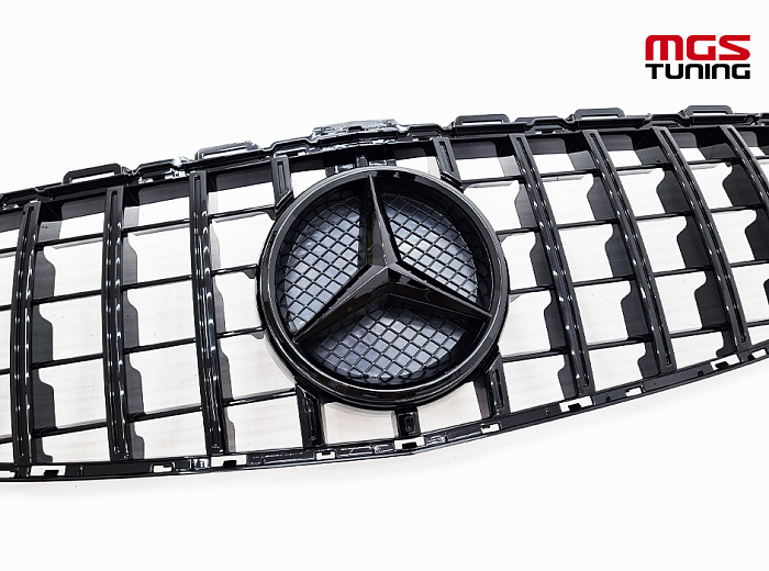 Решетка GT Style Black (без камеры) для Mercedes C-class W205/C205 (2014-2018) / Решетка ГТ Стайл Черная (без камеры) для Мерседес Ц-класс В205/Ц205 (2014-2018)