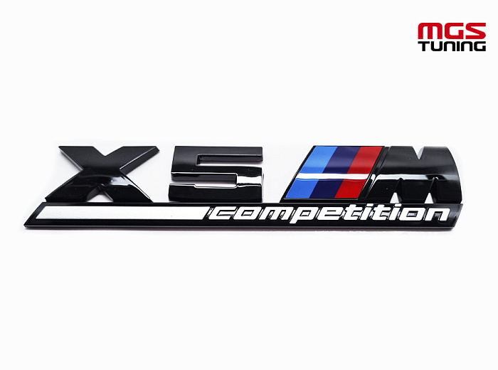 Шильдик на крышку багажника BMW "Х5 М Competition" черный глянец / Шильдик на крышку багажника БМВ "Х5 М Компетишн" черный глянец