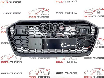 Решётка на Audi A6 18-н.в. в стиле RS6 style #3 под радар / Решётка на Ауди А6 18-н.в. в стиле РС6 стиль #3 под радар