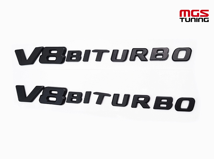 Шильдики V8 biturbo black нового образца / Шильдики В8 Битурбо чёрный нового образца