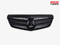 Решетка в стиле 2 полосы полностью черная для Mercedes E-class W212 (2009-2013) / Решетка в стиле 2 полосы полностью черная для Мерседес Е-класс В212 (2009-2013)