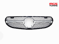 Решетка в стиле Diamond Silver для Mercedes GLC/GLC-coupe X253/C253 рест. не AMG пакет (2019-2024) / Решетка в стиле Даймонд Серебро для Мерседес ГЛЦ/ГЛЦ-купе Х253/Ц253 рест. не AMG пакет (2019-2024)