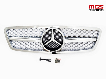 Решётка Mercedes C-class w203 стиль С63 полностью хром / Решётка Мерседес Ц-класс В203 стиль Ц63 полностью хром Решётка Mercedes C-class w203 стиль С63 полностью хром / Решётка Мерседес Ц-класс В203 стиль Ц63 полностью хром