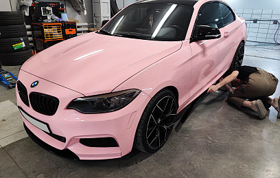 Лезвия порогов BMW 2 series f22 в стиле M-Performance (черный глянец)