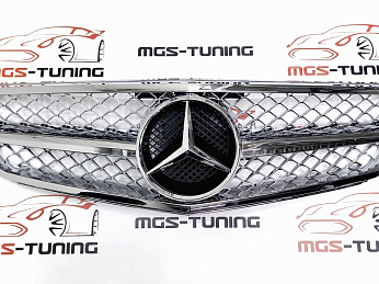 Решётка Mercedes C-class w204 С63 полностью хром / Решётка Мерседес Ц-класс В204 Ц63 полностью хром