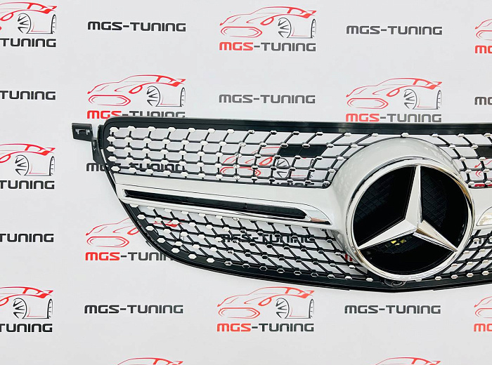 Решетка в стиле Diamond Silver для Mercedes GLE-coupe C292 (2015-2019) / Решетка в стиле Даймонд Серебро для Мерседес ГЛЕ-купе Ц292 (2015-2019)