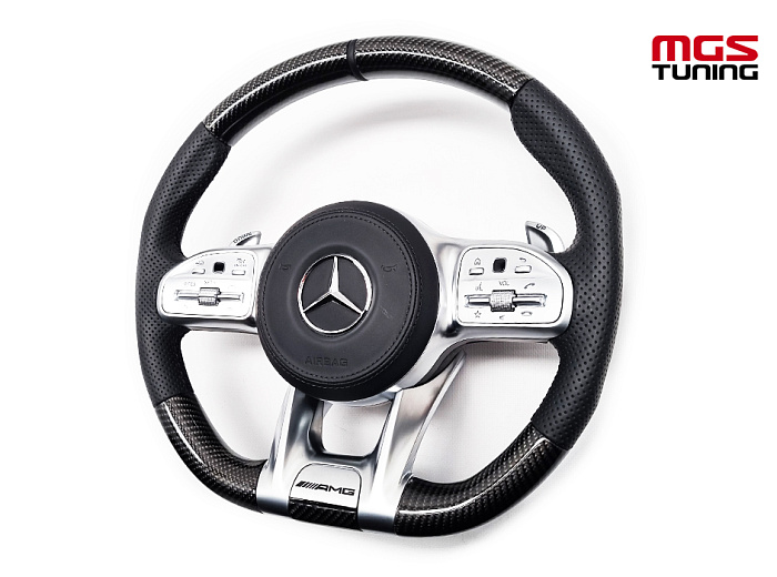 Руль Mercedes 63 AMG карбон с активным круиз контролем + подушка / Руль Мерседес 63 АМГ карбон с активным круиз контролем + подушка