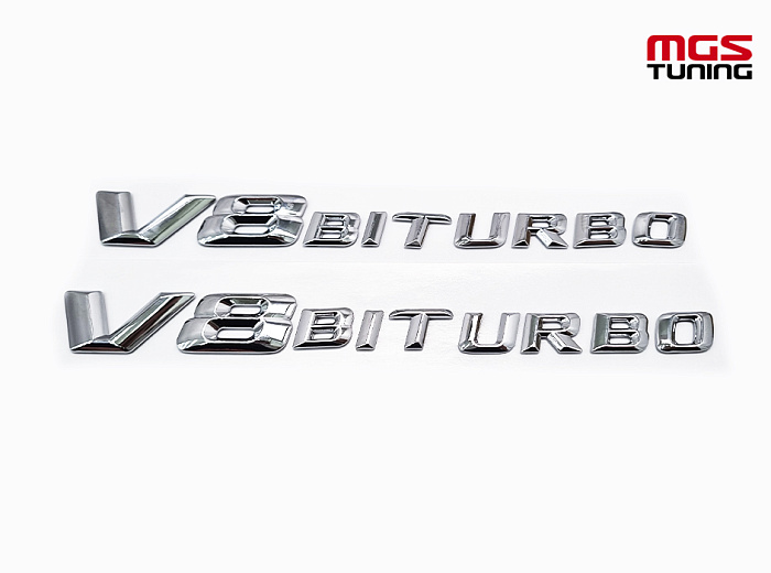 Шильдики V8 biturbo хром / Шильдики В8 Битурбо хром