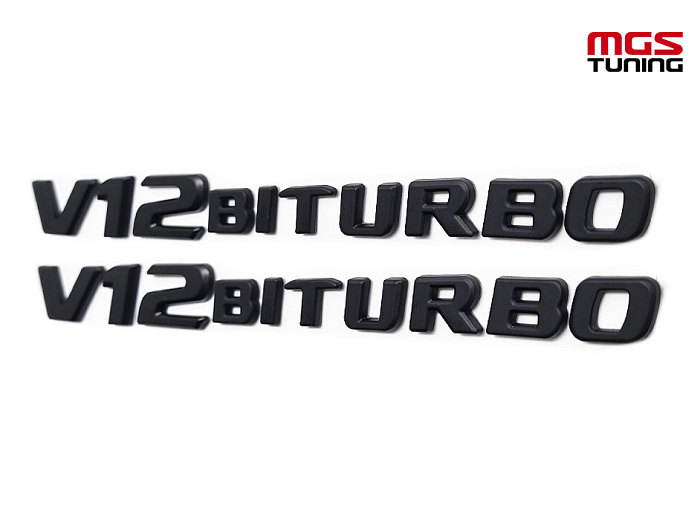 Шильдики V12 biturbo black / Шильдики В12 Битурбо чёрный