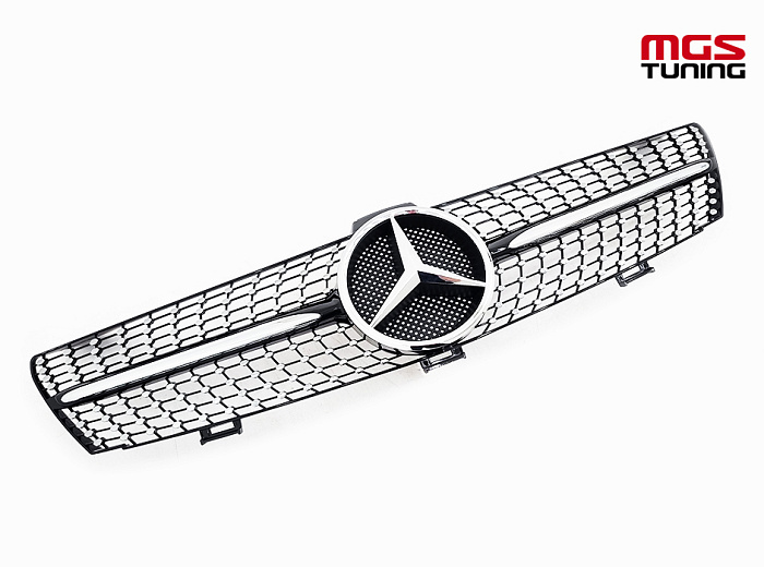 Решетка в стиле Diamond Black для Mercedes CLS-class C219 (2005-2007) / Решетка в стиле Даймонд Черная для Мерседес ЦЛС-класс Ц219 (2005-2007)