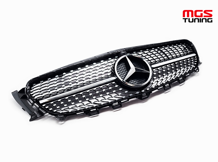Решетка в стиле Diamond Black (под камеру) для Mercedes E-class W213/C238 (2016-2020) / Решетка в стиле Даймонд Черная (под камеру) для Мерседес Е-класс В213/Ц238 (2016-2020)