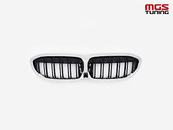 Решётка в стиле BMW M3 G20 черный глянец и хром обод / Решётка в стиле БМВ М3 Г20 черный глянец и хром обод Решётка в стиле BMW M3 G20 черный глянец и хром обод / Решётка в стиле БМВ М3 Г20 черный глянец и хром обод