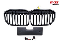 Решетка в стиле M-Performance черный глянец с подсветкой для BMW 7 series G11/G12 рест. (2019-2022) / Решетка в стиле М-Перформанс черный глянец с подсветкой для БМВ 7 серии Г11/Г12 рест. (2019-2022)