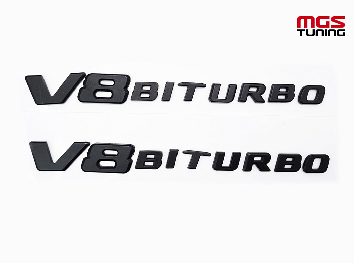 Шильдики V8 biturbo black нового образца / Шильдики В8 Битурбо чёрный нового образца