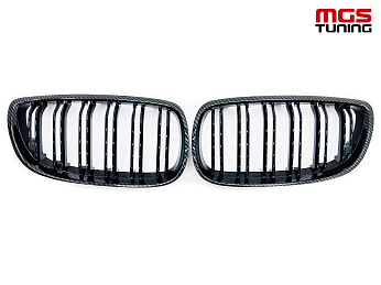 Решётка в стиле BMW M3 е92 05-10 под карбон / Решётка в стиле БМВ М3 Е92 05-10 под карбон