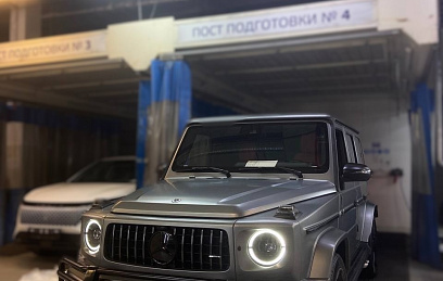Кенгурятник переднего бампера Mercedes G-class w464 черный