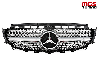 Решетка в стиле Diamond Silver (под камеру) для Mercedes E-class W213/C238 (2016-2020) / Решетка в стиле Даймонд Серебро (под камеру) для Мерседес Е-класс В213/Ц238 (2016-2020)