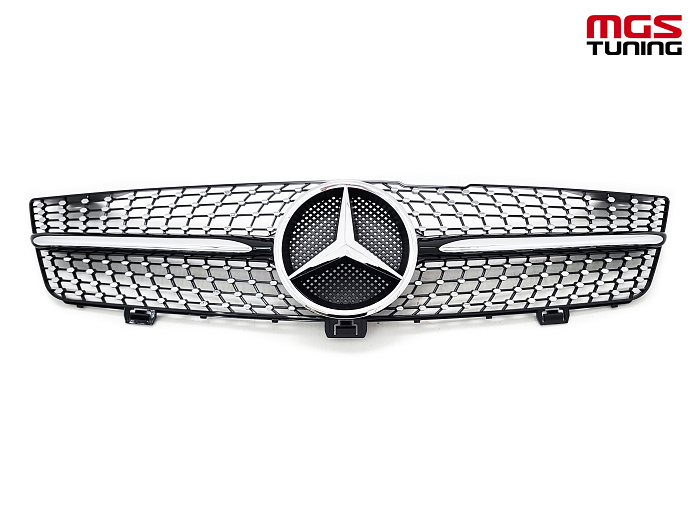 Решетка в стиле Diamond Black для Mercedes CLS-class C219 рест. (2008-2010) / Решетка в стиле Даймонд Черная для Мерседес ЦЛС-класс Ц219 рест. (2008-2010)