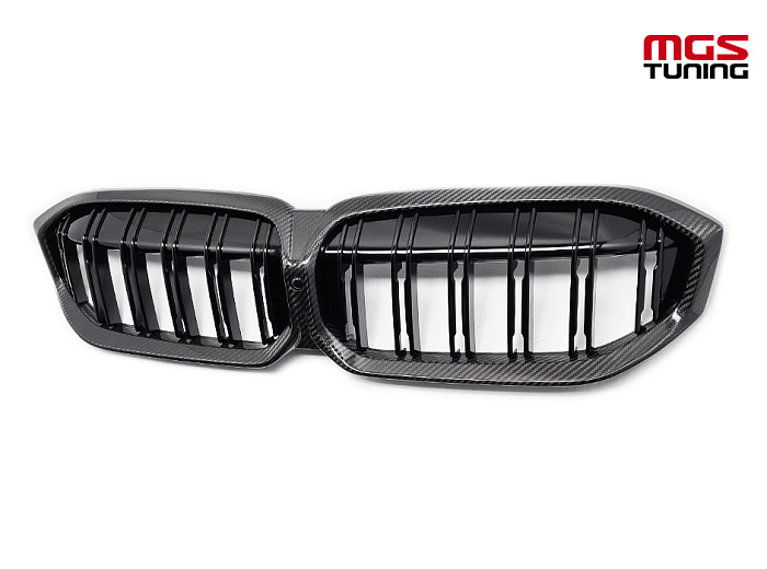 Решётка в стиле BMW M3 G20 рест. сухой карбон / Решётка в стиле БМВ М3 Г20 рест. сухой карбон