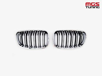 Решётка в стиле BMW M1 f20 11-15 черный глянец и хром обод / Решётка в стиле БМВ М1 Ф20 11-15 черный глянец и хром обод Решётка в стиле BMW M1 f20 11-15 черный глянец и хром обод / Решётка в стиле БМВ М1 Ф20 11-15 черный глянец и хром обод