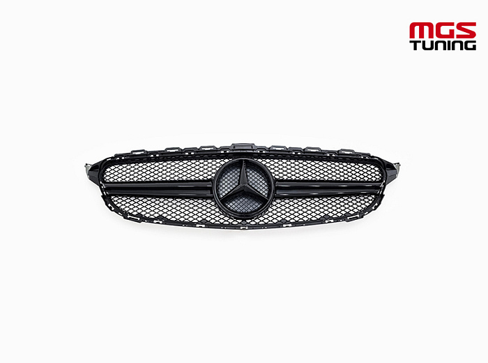 Решетка в стиле C63 Black (без камеры) для Mercedes C-class W205/C205 (2014-2018) / Решетка в стиле Ц63 Черная (без камеры) для Мерседес Ц-класс В205/Ц205 (2014-2018)