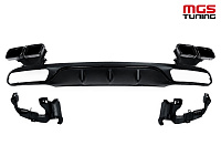 Диффузор Mercedes E-class w213 63 AMG черный не AMG пакет + насадки / Диффузор Мерседес Е-класс В213 63 АМГ черный не АМГ пакет + насадки