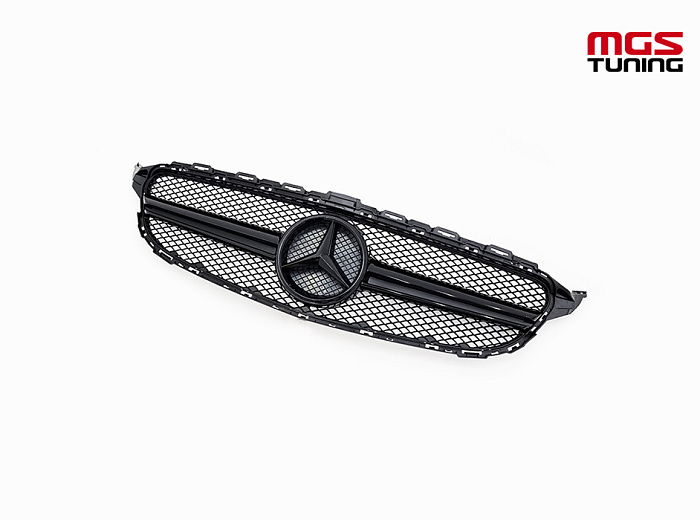 Решетка в стиле C63 Black (без камеры) для Mercedes C-class W205/C205 (2014-2018) / Решетка в стиле Ц63 Черная (без камеры) для Мерседес Ц-класс В205/Ц205 (2014-2018)
