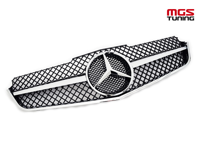 Решетка в стиле хром обод и хром полоса для Mercedes E-class Coupe C207 (2009-2013) / Решетка в стиле хром обод и хром полоса для Мерседес Е-класс Купе Ц207 (2009-2013)