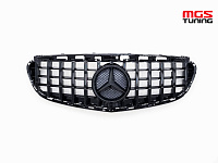 Решетка GT Style black для Mercedes E-class W212 рест. (2013-2016) / Решетка ГТ Стайл черная для Мерседес Е-класс В212 рест. (2013-2016)