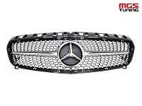 Решетка в стиле Diamond Silver для Mercedes A-class W176 (2012-2015) / Решетка в стиле Даймонд Серебро для Мерседес А-класс В176 (2012-2015)