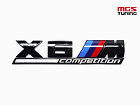 Шильдик на крышку багажника BMW "Х6 М Competition" черный глянец / Шильдик на крышку багажника БМВ "Х6 М Компетишн" черный глянец