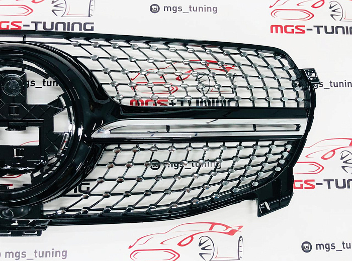 Решетка в стиле Diamond Black для Mercedes GLE/GLE-coupe V167/C167 не AMG пакет (2019-2023) / Решетка в стиле Даймонд Черная для Мерседес ГЛЕ/ГЛЕ-купе В167/Ц167 не АМГ пакет (2019-2023)