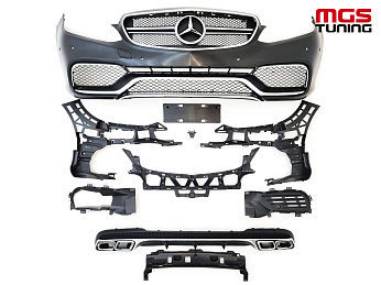 Бампер передний Mercedes E-class w212 13-16 E63 AMG + диффузор и насадки Е63 / Бампер передний Мерседес Е-класс В212 13-16 Е63 АМГ + диффузор и насадки Е63