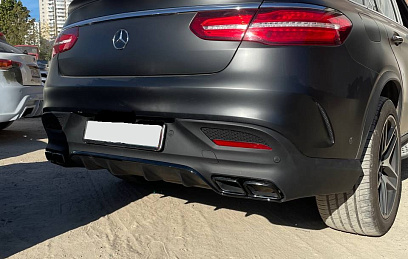 Диффузор Mercedes GLE Coupe C167 63 AMG черный + насадки