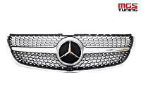 Решетка в стиле Diamond Silver (без камеры) для Mercedes V-class W447 (2014-2019) / Решетка в стиле Даймонд Серебро (без камеры) для Мерседес В-класс В447 (2014-2019)