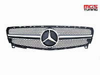 Решетка в стиле A45 AMG Matte Chrome для Mercedes A-class W176 рест. (2015-2018) / Решетка в стиле А45 АМГ Матовый Хром для Мерседес А-класс В176 рест. (2015-2018)