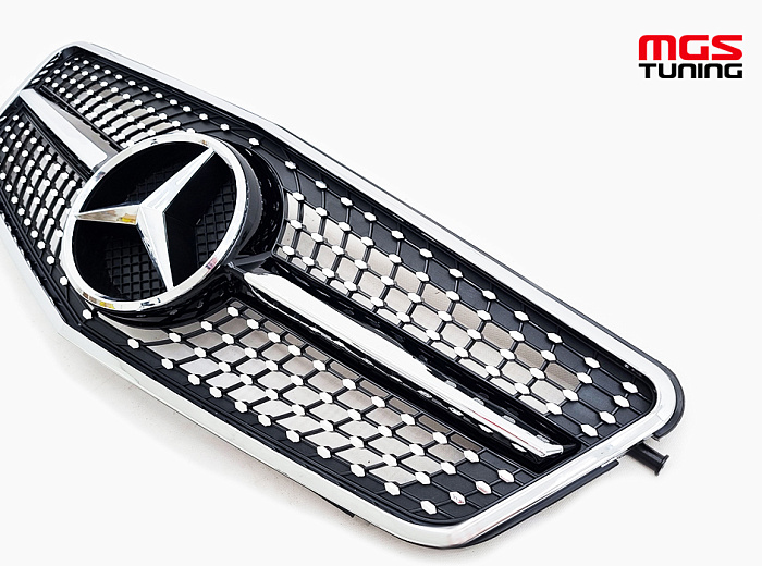 Решетка в стиле Diamond Black для Mercedes E-class W212 (2009-2013) / Решетка в стиле Даймонд Черная для Мерседес Е-класс В212 (2009-2013)