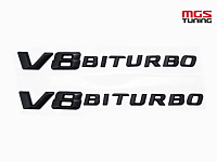 Шильдики V8 biturbo black / Шильдики В8 Битурбо чёрный