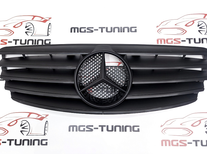 Решетка полностью черная матовая для Mercedes E-class W211 (2002-2006) / Решетка полностью черная матовая для Мерседес Е-класс В211 (2002-2006)
