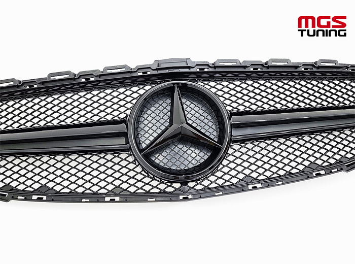 Решетка в стиле C63 Black (без камеры) для Mercedes C-class W205/C205 (2014-2018) / Решетка в стиле Ц63 Черная (без камеры) для Мерседес Ц-класс В205/Ц205 (2014-2018)