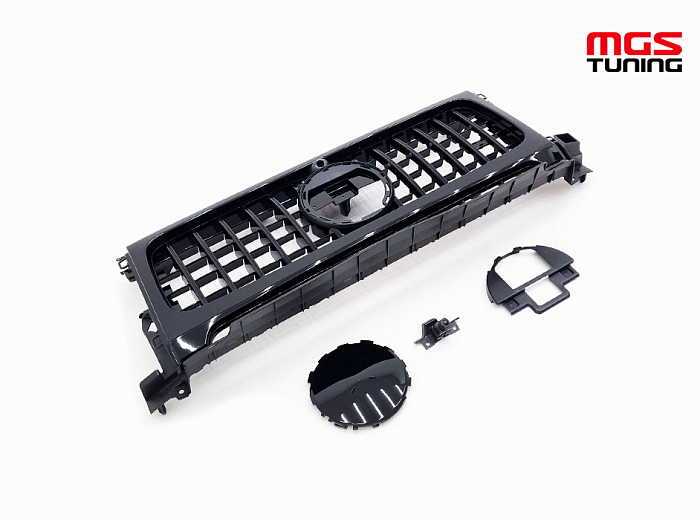 Решётка Mercedes G-class w464 в стиле G63 black черный глянец / Решётка Мерседес Г-класс В464 в стиле Г63 чёрный черный глянец