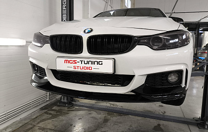 Губа переднего бампера BMW 4 series f32/f36 M-Performance style (черный глянец)