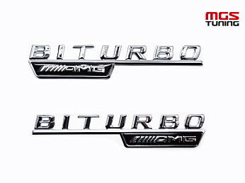 Шильдики Biturbo AMG на крылья хром / Шильдики Битурбо АМГ на крылья хром