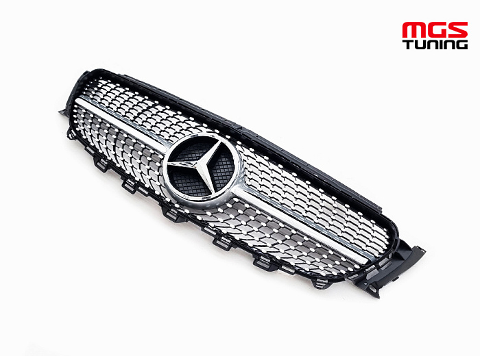 Решетка в стиле Diamond Silver (без камеры) для Mercedes E-class W213/C238 (2016-2020) / Решетка в стиле Даймонд Серебро (без камеры) для Мерседес Е-класс В213/Ц238 (2016-2020)