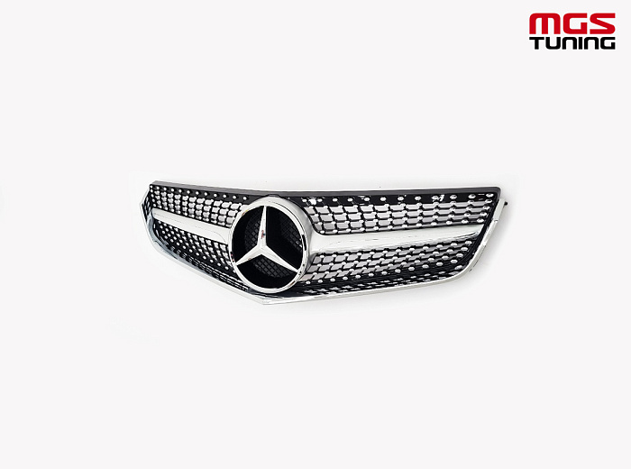 Решетка в стиле Diamond Silver для Mercedes E-class Coupe C207 (2009-2013) / Решетка в стиле Даймонд Серебро для Мерседес Е-класс Купе Ц207 (2009-2013)