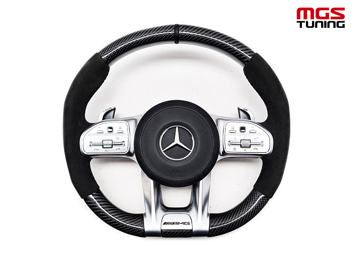 Руль Mercedes 63 AMG карбон алькантара / Руль Мерседес 63 АМГ карбон алькантара