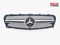 Решетка в стиле 45 AMG Matte Chrome для Mercedes GLA-class X156 (2017-2020) / Решетка в стиле 45 АМГ Матовый Хром для Мерседес ГЛА-класс Х156 (2017-2020)