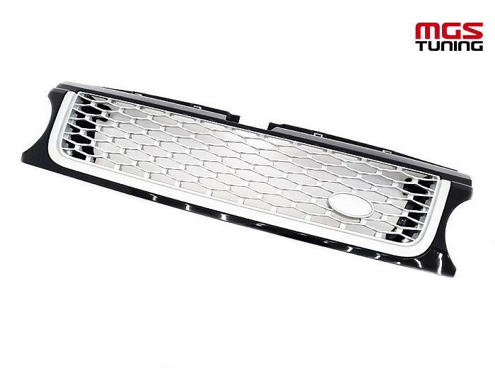 Решетка Range Rover Sport Autobiography черный глянец/серебро 05-13 гг. / Решетка Рэйндж Ровер Спорт Автобиография черный глянец/серебро 05-13 гг.
