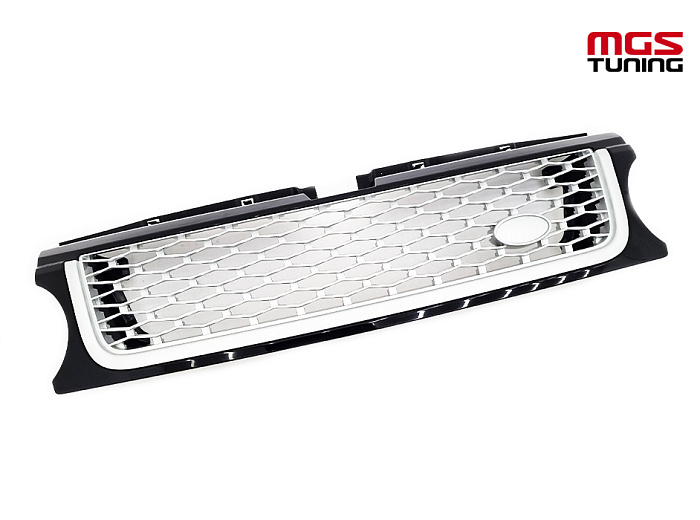Решетка Range Rover Sport Autobiography черный глянец/серебро 05-13 гг. / Решетка Рэйндж Ровер Спорт Автобиография черный глянец/серебро 05-13 гг.
